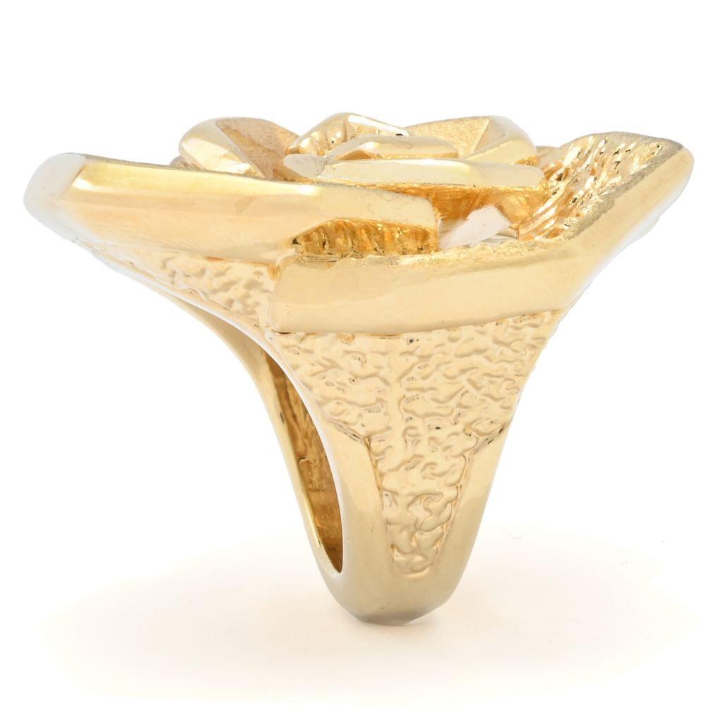 Graziella 23K Gold Plated Electroform Rose Ring