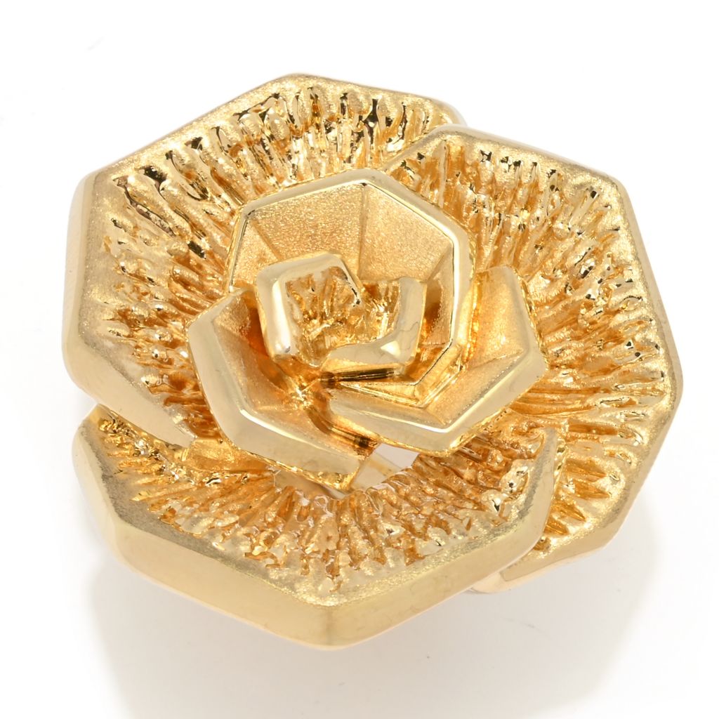 Graziella 23K Gold Plated Electroform Rose Ring