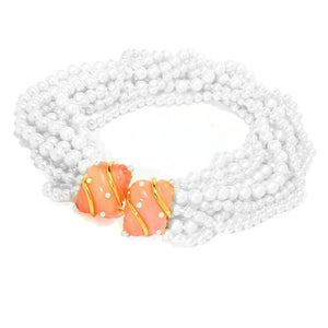 Kenneth Jay Lane Simulated Pearl & Conch Shell Multi-Strand Necklace