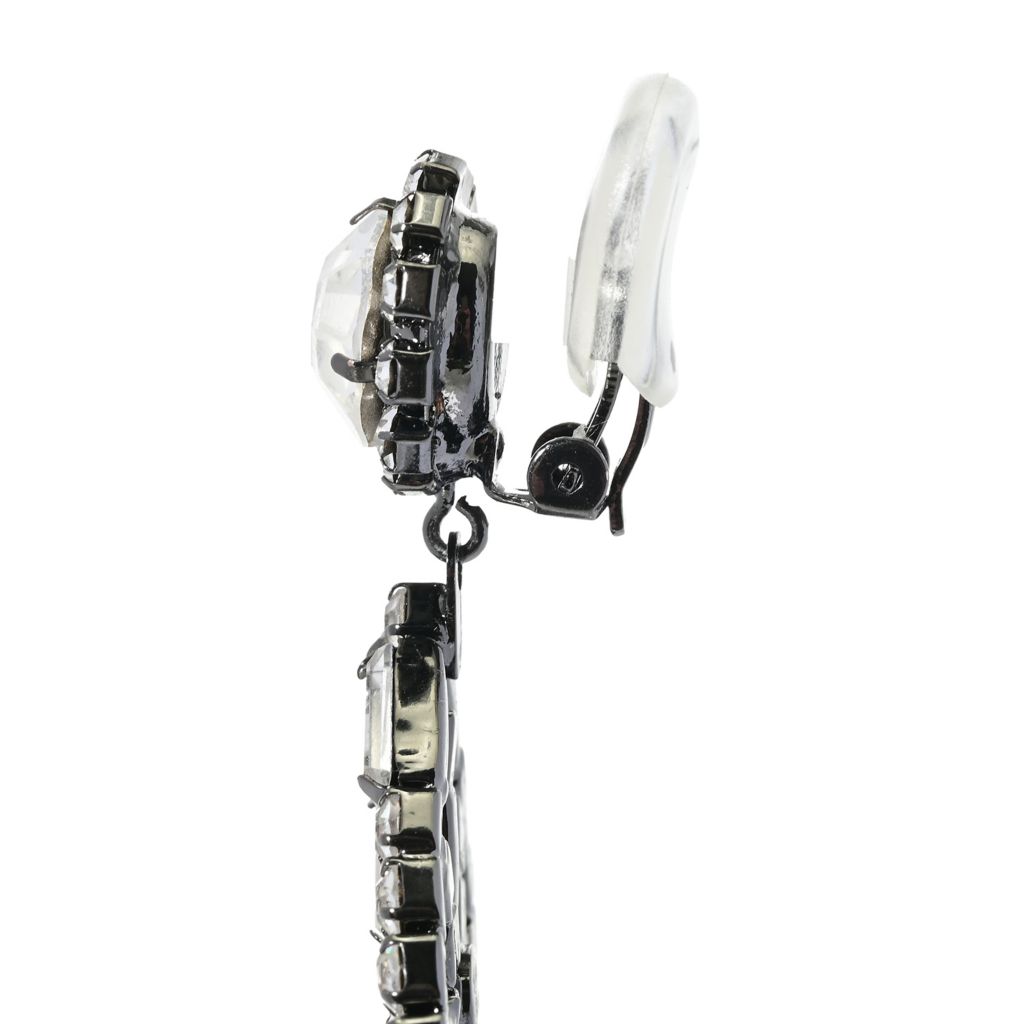 Kenneth Jay Lane Rhinestone Chandelier Clip-on or Post Drop Earrings