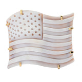 Cameo Italiano "Elysse" American Flag Shell Cameo Brooch/Pendant