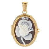 Cameo Italiano "Carousel" Rose Shell Cameo Locket Enhancer Pendant