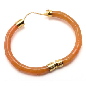 Far East Jewelry Choice of Color & Size Carved "Bamboo" Jade Bangle Bracelet
