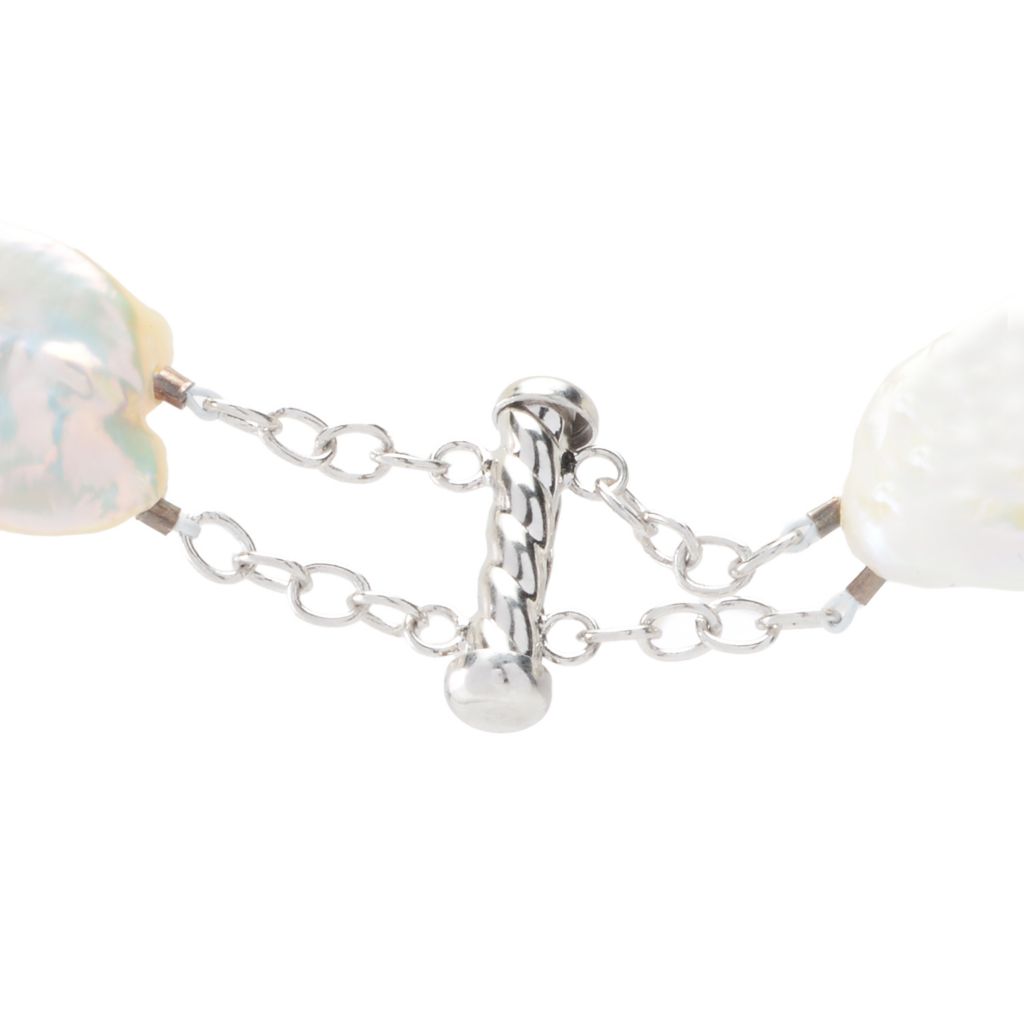 Far East Jewelry 19-22mm Freshwater Cultured Coin Pearl Strand Necklace