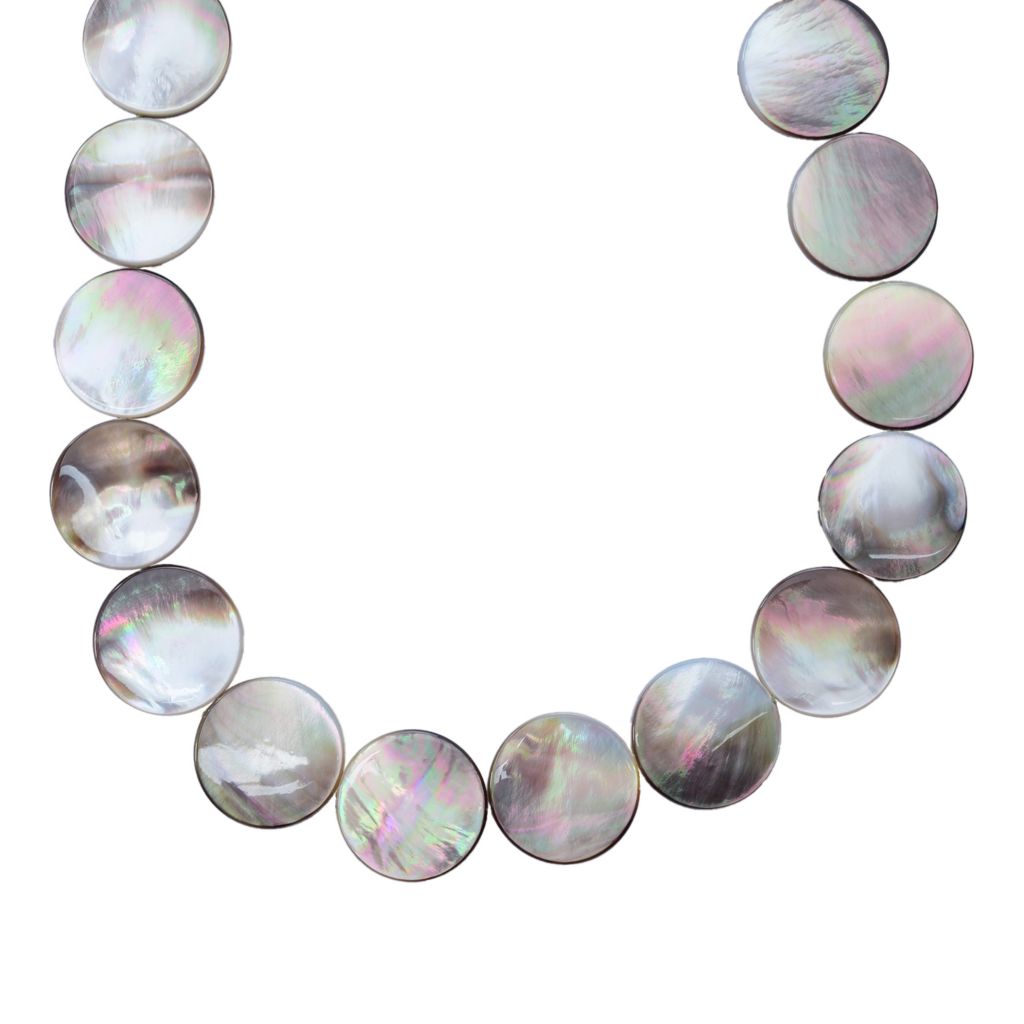 Far East Jewelry 25mm Black Mother-of-Pearl & Bronze Cultured Pearl Necklace