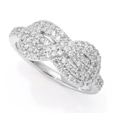 Diamond Treasures Sterling Silver 0.60ctw Diamond "Infinity" Ring