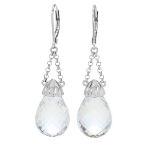 MUSE Choice of 18x13mm Faceted Briolette Gemstone Chain Drop Earrings