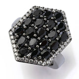 MUSE Choice of Gemstone Cluster & White Zircon Hexagonal Shield Ring