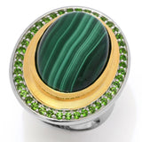 MUSE 18K Gold Accented Choice of 18x13mm Opaque & Faceted Gemstone Ring