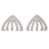 MUSE Sterling Silver 6.12ctw White Zircon Multi Row Ear Cuff Earrings