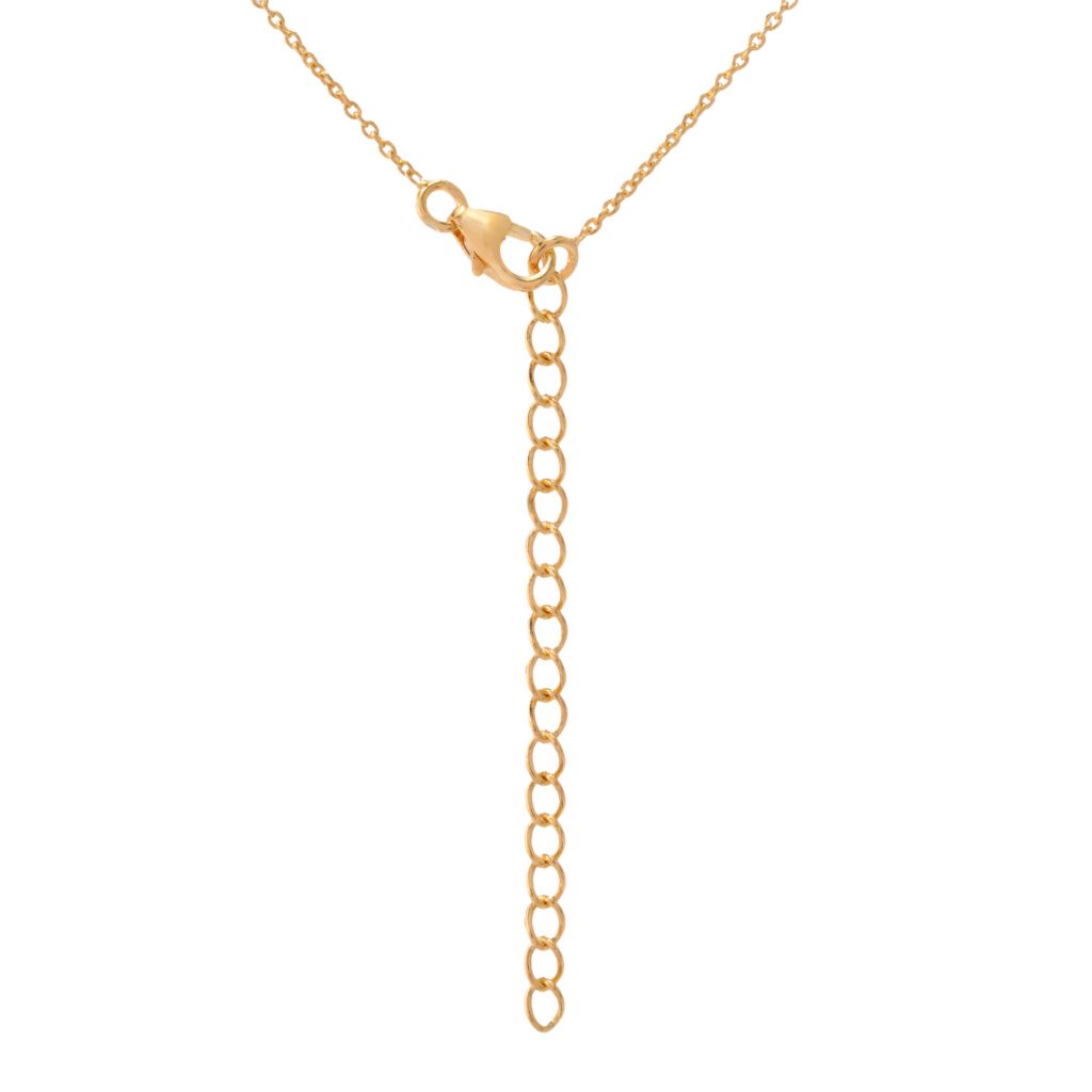 MUSE 18K Gold Plated 2.77ctw Baguette Multi Gemstone Pendant w/ Chain