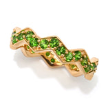 MUSE 18K Gold Plated Polished Choice of Gemstone Chevron Stack Band Ring