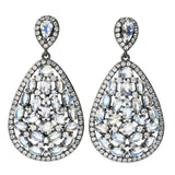 MUSE Sterling Silver 11.02ctw Rainbow Moonstone & Zircon Earrings