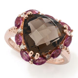 Claire Vessot Designs Choice of 12mm Trillion Shape Gemstone & Halo Ring