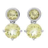 Claire Vessot Designs Choice of Prong & Bezel Set Gemstone "Staple" Earrings