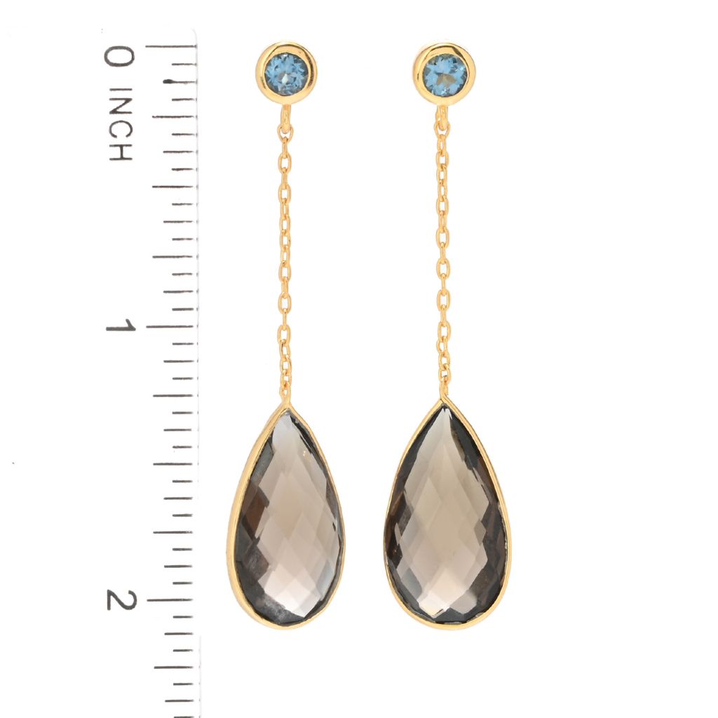 Claire Vessot Designs 14K Gold Plated Choice of Pear Shape Gem Drop Earrings