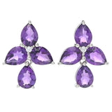Claire Vessot Designs 7.88ctw African Amethyst Trillium Flower Earrings