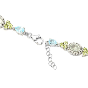 Claire Vessot Designs 15.05ctw Multi Gemstone Floral Inspired Line Bracelet