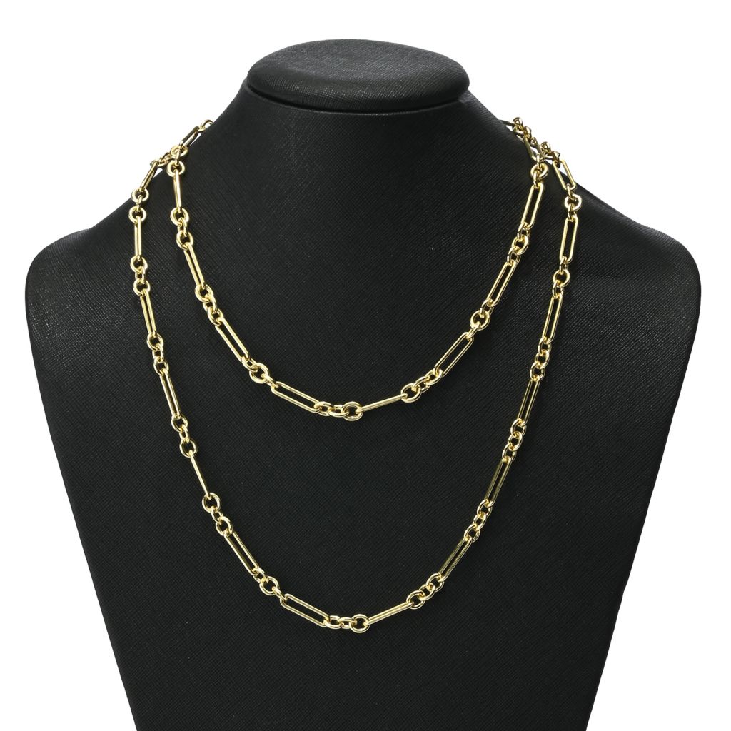 Toscana Italiana 18K Gold Plated Choice of Length Alternating Link Necklace