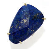 Aurelia 18K Gold Plated 32x21mm Fancy Shape Lapis Statement Ring