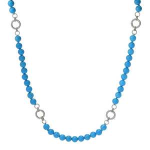 Artisan Silver by Samuel B. Turquoise Bead & Silver Link Station Necklace