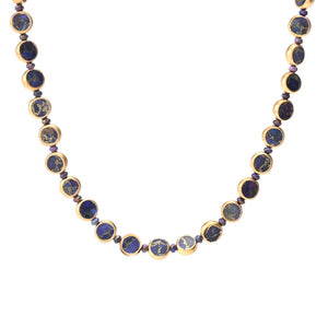 Southwest Elements Sterling Silver Choice of Gemstone Coin & Gem Bead Necklace