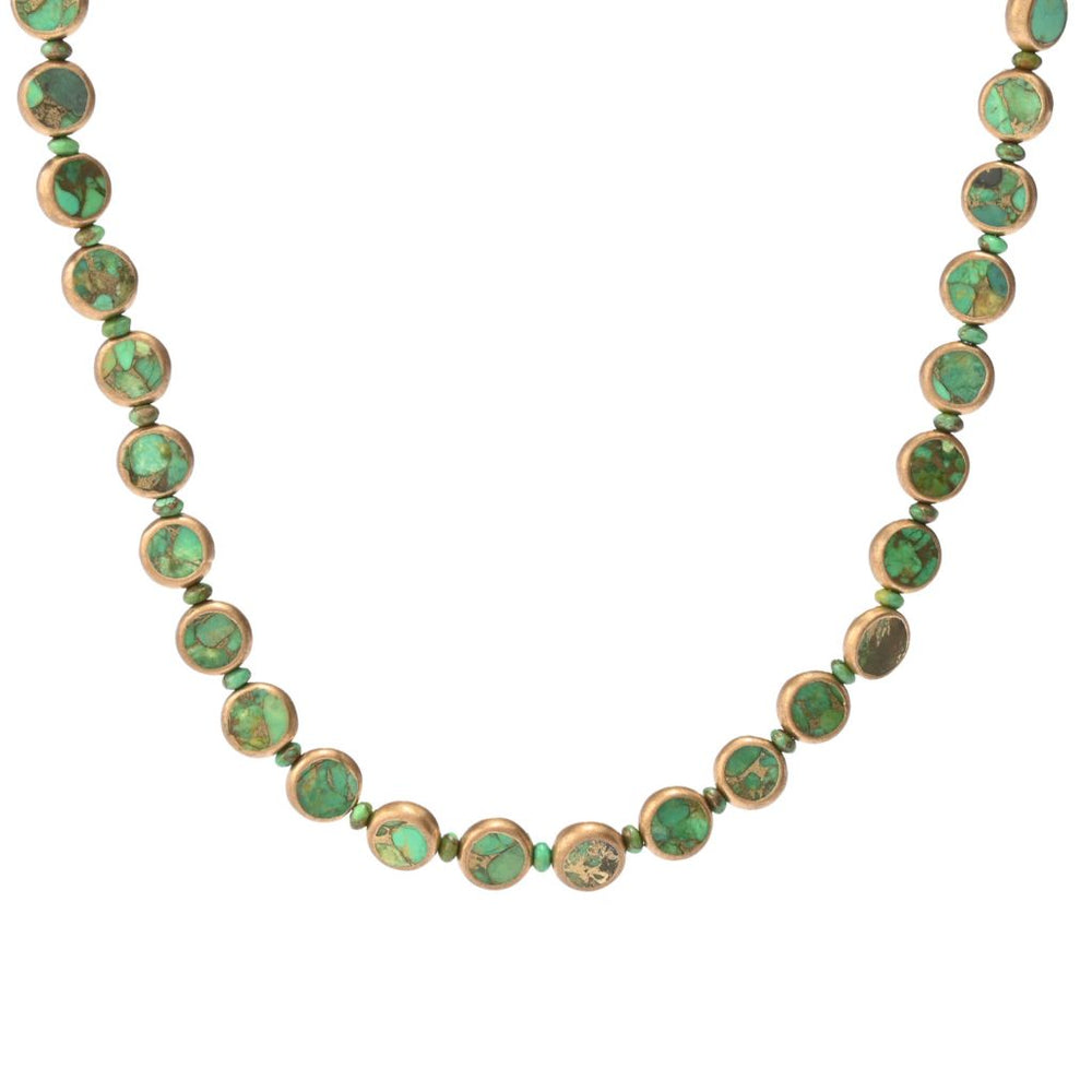 Southwest Elements Sterling Silver Choice of Gemstone Coin & Gem Bead Necklace