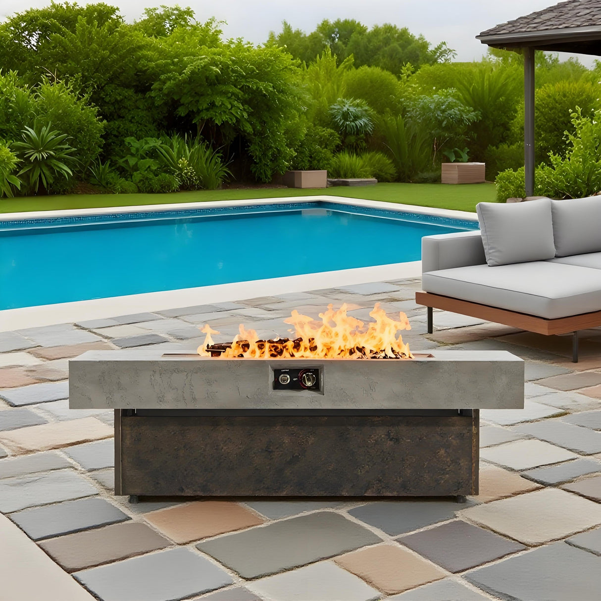 Tabletop Propane Fire Pits - 56 x 23 in