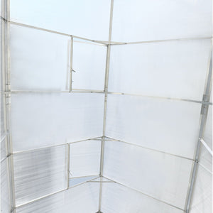 Polycarbonate house, Heavy Duty Outdoor Aluminum Walk-In House Kit With Rain Gutter, Vent And Door For Backyard Garden