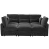 Modern Modular U-Shaped Sofa Bed With Movable Ottoman, USB Ports, Phone Holder