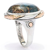 Artisan Silver by Samuel B. 18K Gold Accented 20x15mm Copper Apatite Ring