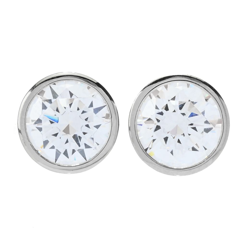 Brilliante 6.00 DEW Simulated Diamond Bezel Set Stud Earrings
