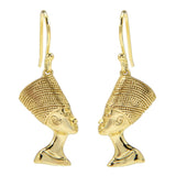 Passport to Egypt 18K Gold Plated Queen Nefertiti French Hook Drop Earrings