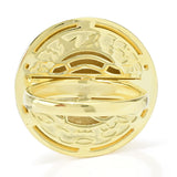 Passport to Egypt 18K Gold Plated Eye of Horus Embossed Medallion Ring