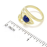 Passport to Egypt 18K Gold Plated 6mm Round Lapis Eye of Horus Wrap Ring