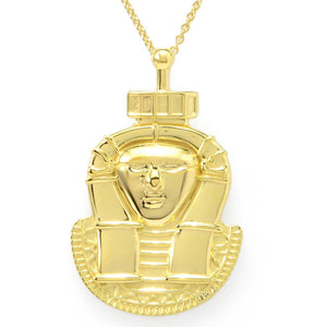 Passport to Egypt 18K Gold Plated Pharaoh Pendant w/ 18"+2" Chain