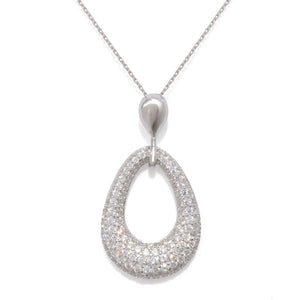 Brilliante Italia 1.44 DEW Simulated Diamond Teardrop Pendant w/ Chain
