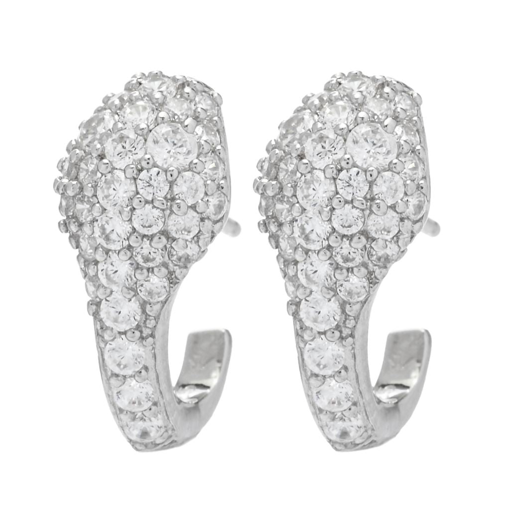 Brilliante Italia 0.86 DEW Simulated Diamond Huggie Hoop Earrings