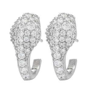 Brilliante Italia 0.86 DEW Simulated Diamond Huggie Hoop Earrings