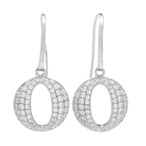 Brilliante Italia Sterling Silver 0.86 DEW Simulated Diamond Cutout Dangle Earrings