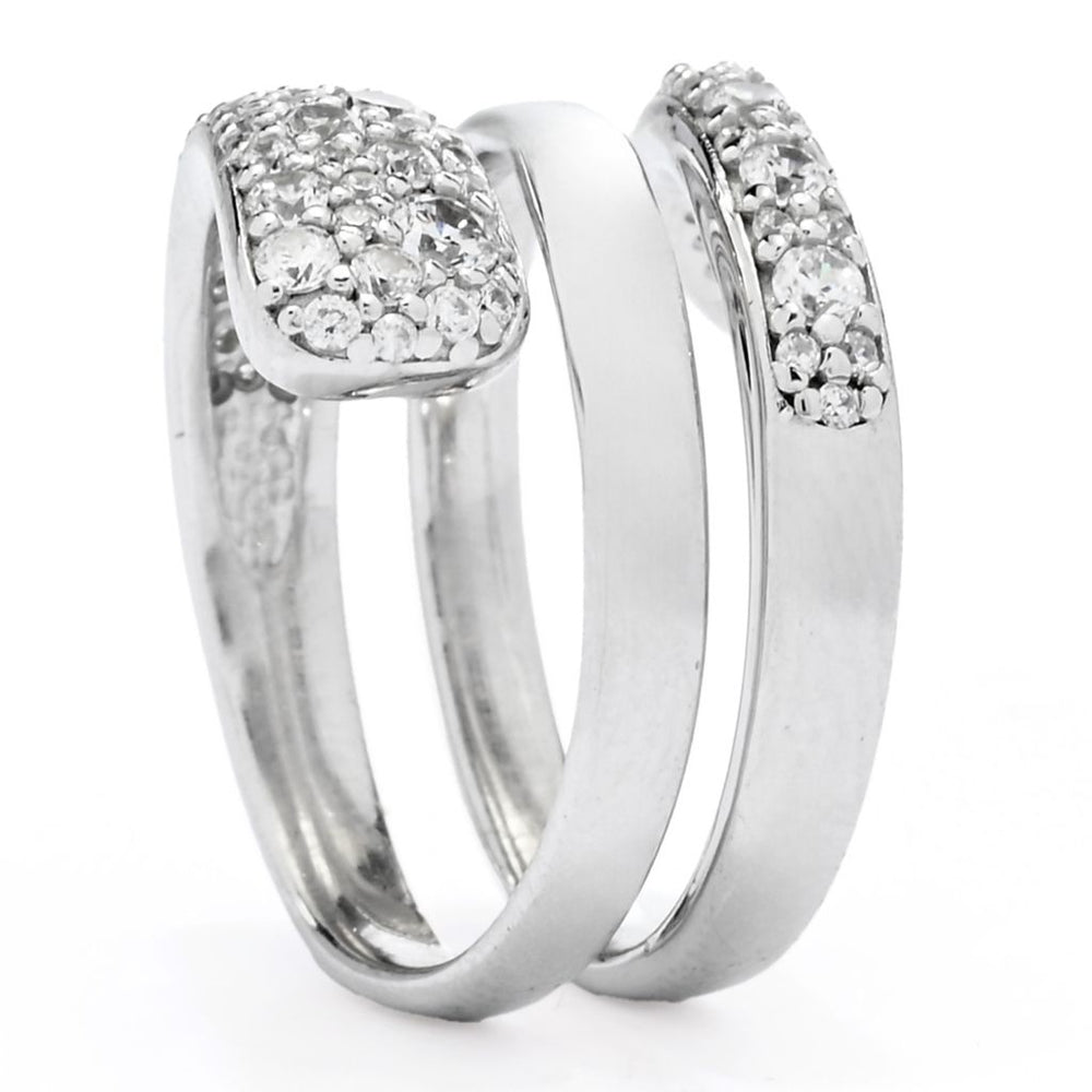Brilliante Italia Sterling Silver 0.86 DEW Simulated Diamond Wrap Ring