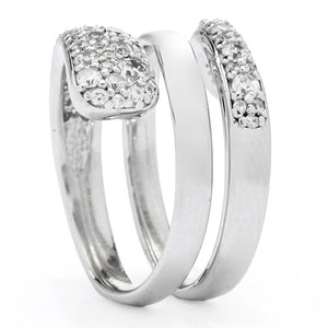 Brilliante Italia Sterling Silver 0.86 DEW Simulated Diamond Wrap Ring