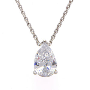 Brilliante Italia 1.25 DEW Simulated Diamond Solitaire Pendant w/ Chain