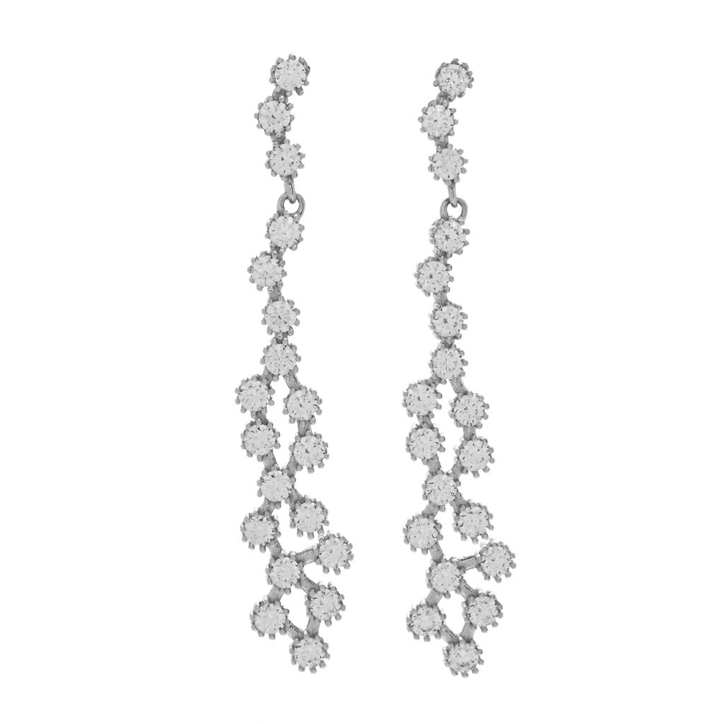 Brilliante Italia 3.80 DEW Simulated Diamond 1.75" Dangle Earrings