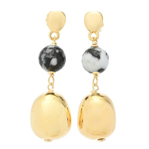 Verona Gioielli 18K Gold Plated Choice of Gemstone 1.75" Dangle Earrings