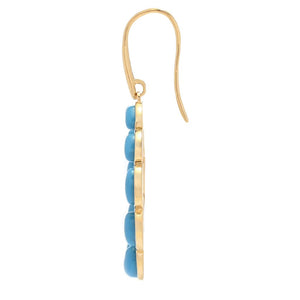Verona Gioielli 18K Gold Plated Turquoise Pear Shape 1.75" Drop Earrings