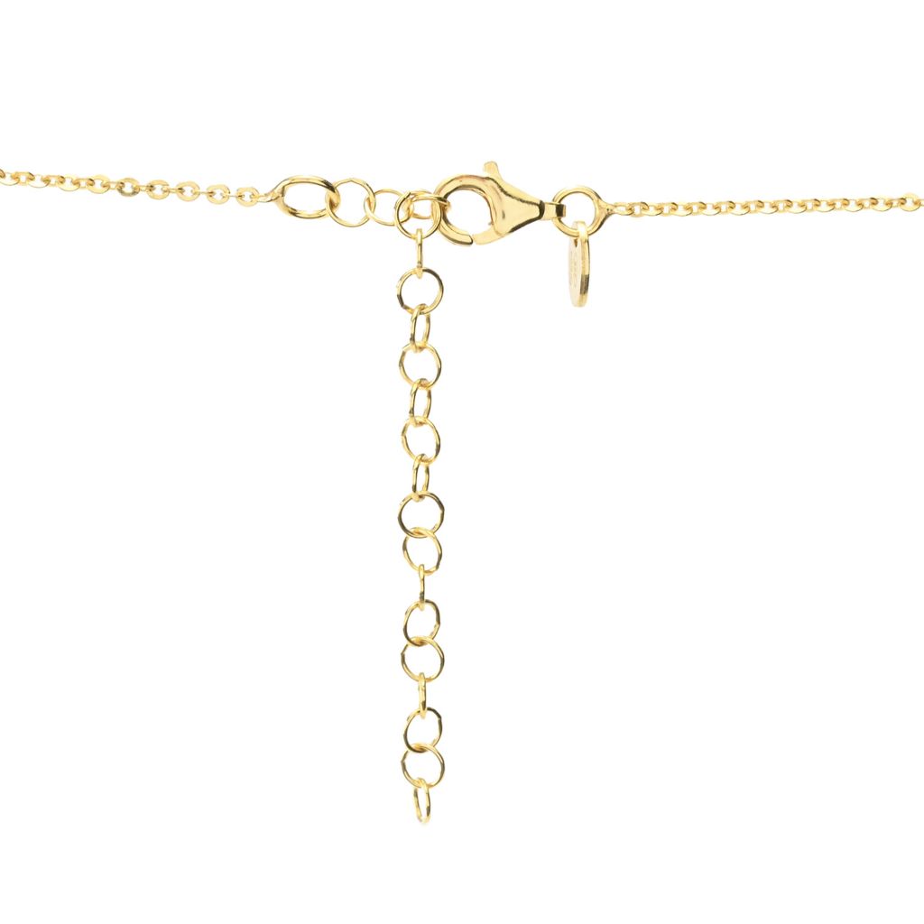 Verona Gioielli 18K Gold Plated 30x25mm Oval Mother-of-Pearl Pendant w/ Chain