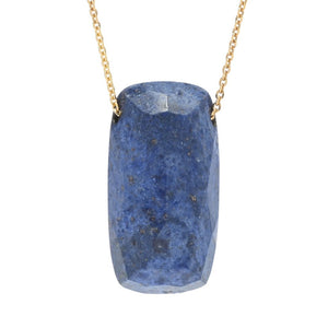 Verona Gioielli 18K Gold Plated Choice of Color 25x13mm Quartz Pendant w/ Chain