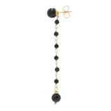 Verona Gioielli 18K Gold Plated Shiny Black Spinel Bead Drop/Stud Earrings