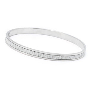 Verona Gioielli 18K Gold Plated or Sterling Silver Glitter Bangle Bracelet